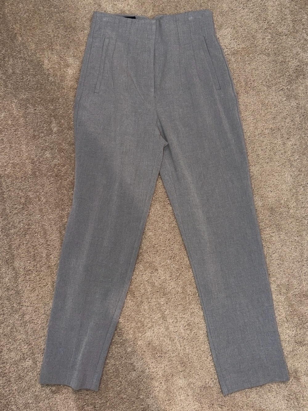 Zara High Waisted Slim Fit Ankle Pants - Gray - Size 4